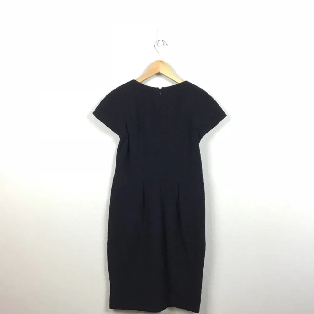 Chanel Black Wool Silk Sheath Dress 42 Classic Quiet Luxury LBD